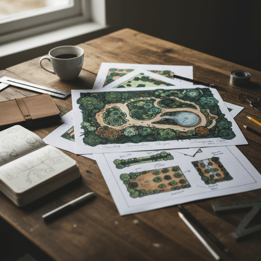 Landscape design plans and outdoor space concepts